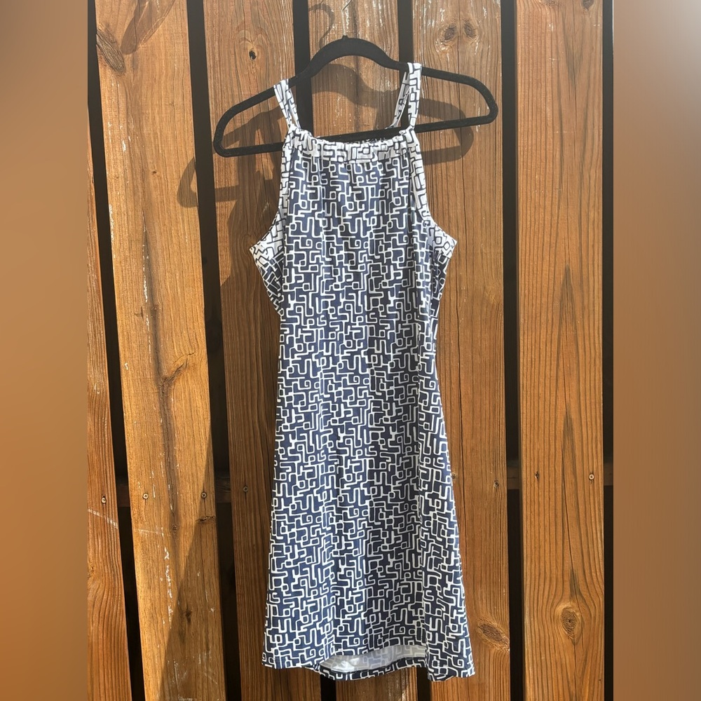 J McLaughlin Blue and White Sundress Size Small